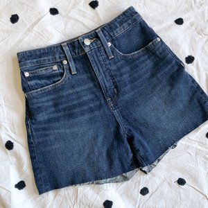 Madewell Curvy High-Rise Denim Shorts 25 Medium Dark Wash
